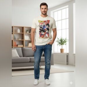 Men’s XL Dragon Ball Z Cream Graphic T-Shirt | Iconic Logo
